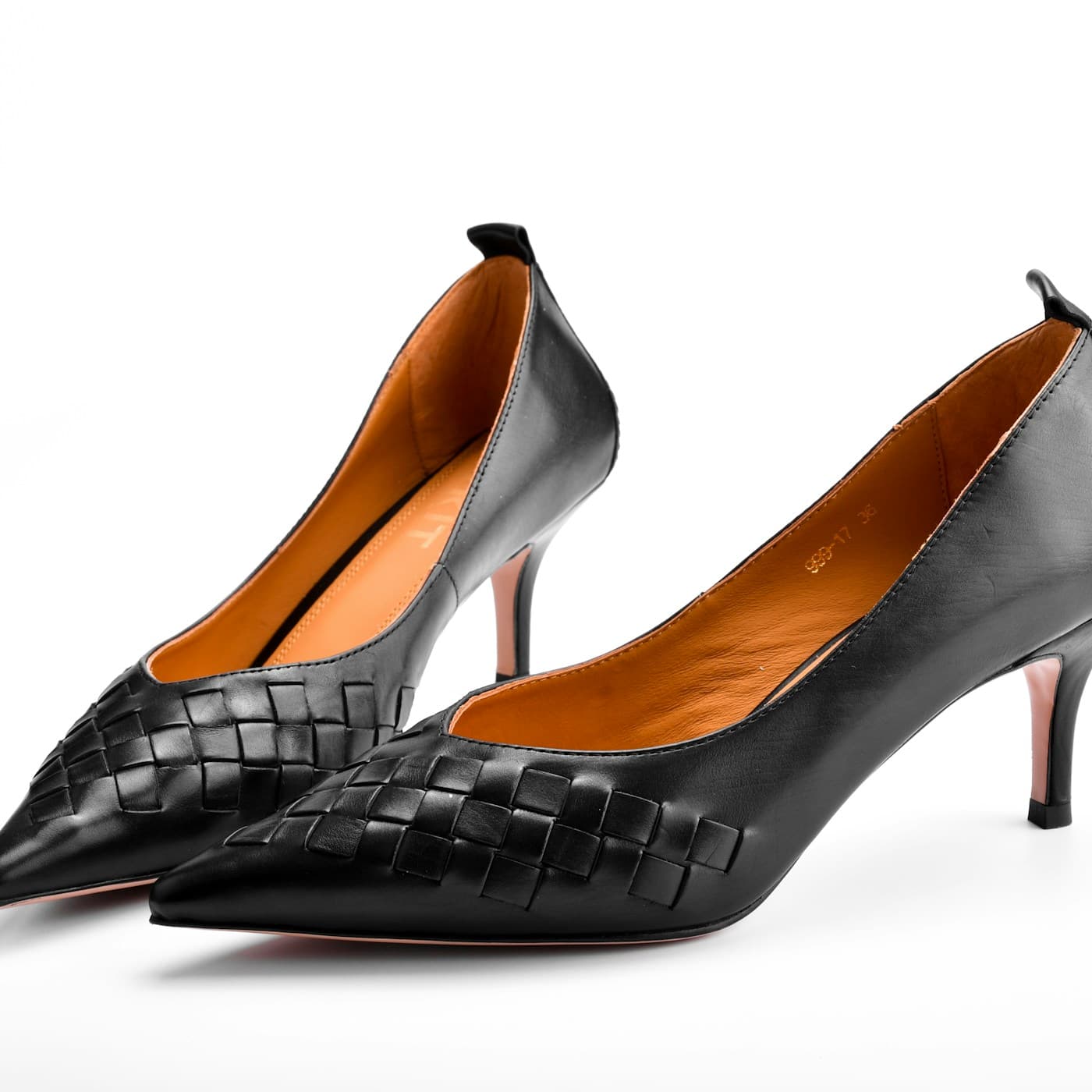 Noir Peep-Toe Platform Heels