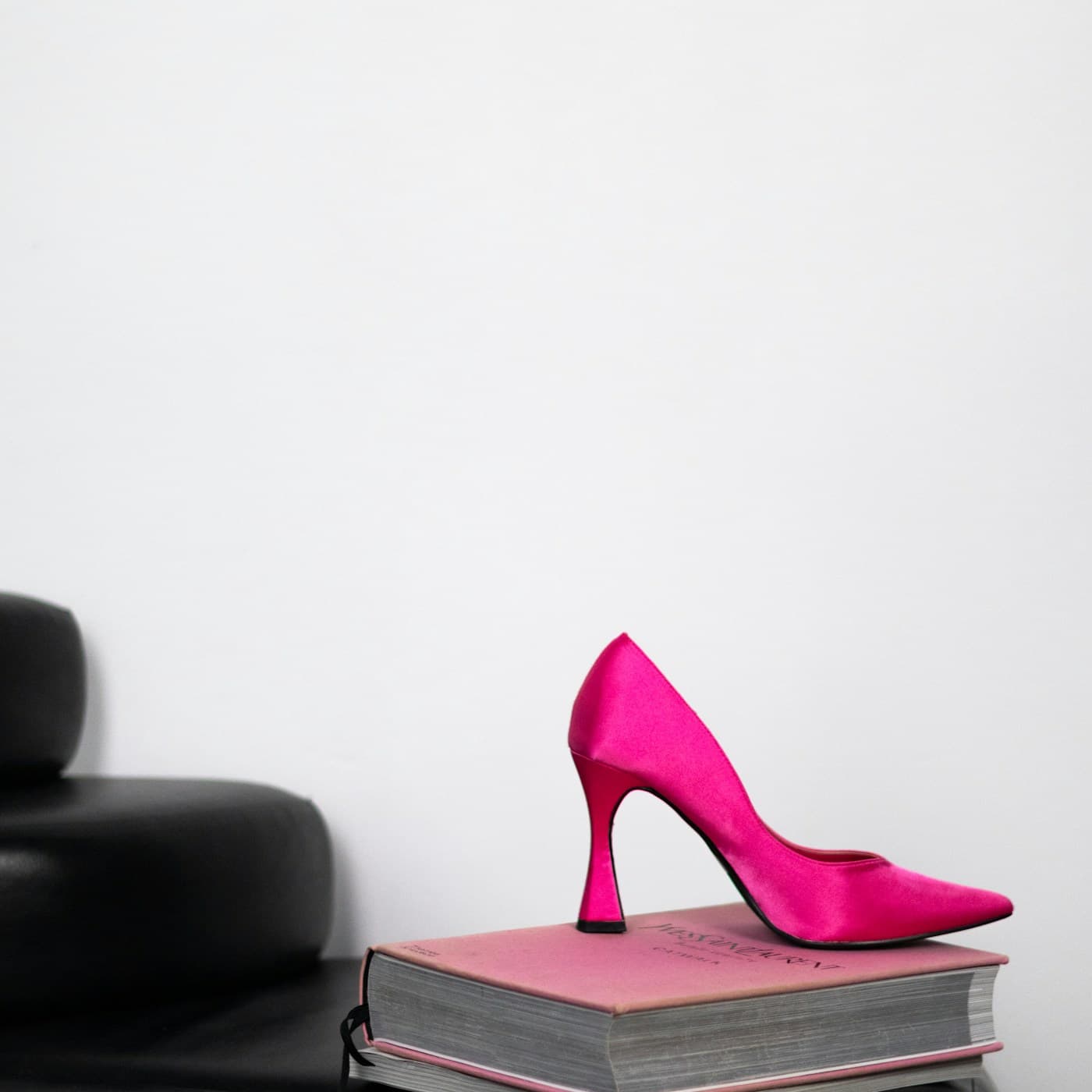 Rose Satin Evening Pumps