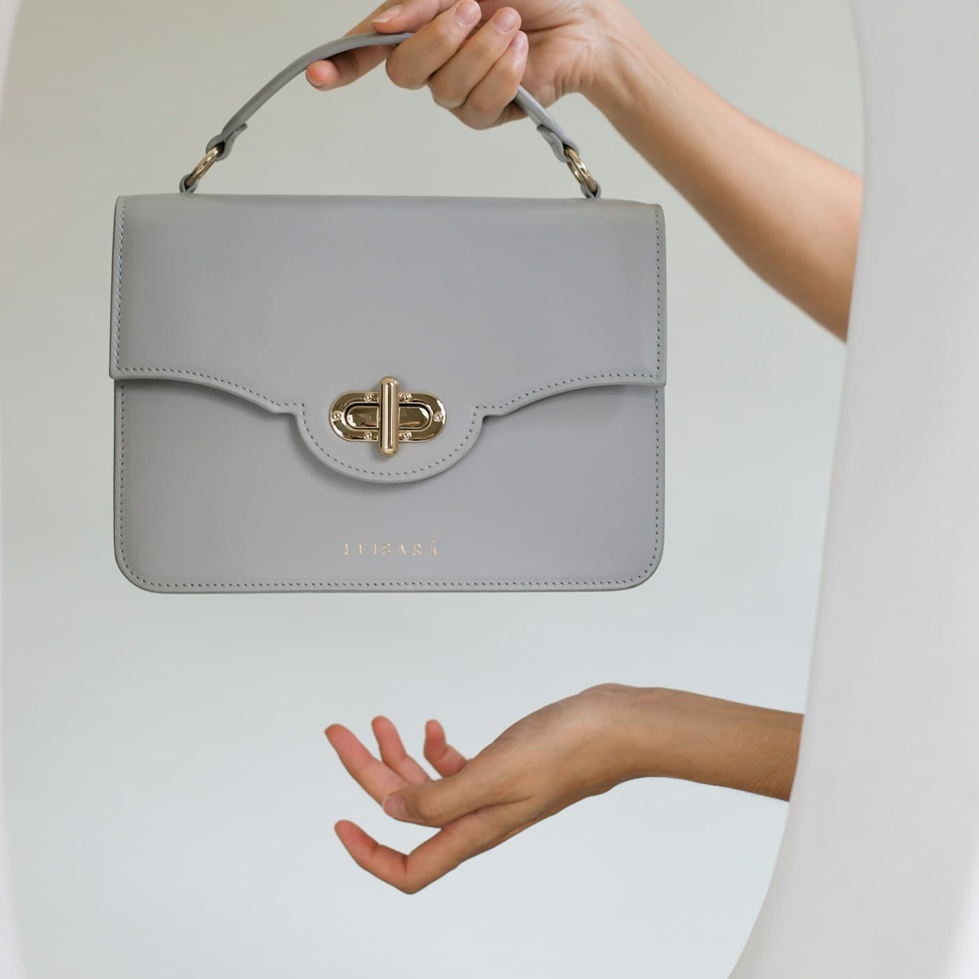 Stone Grey Structured Purse