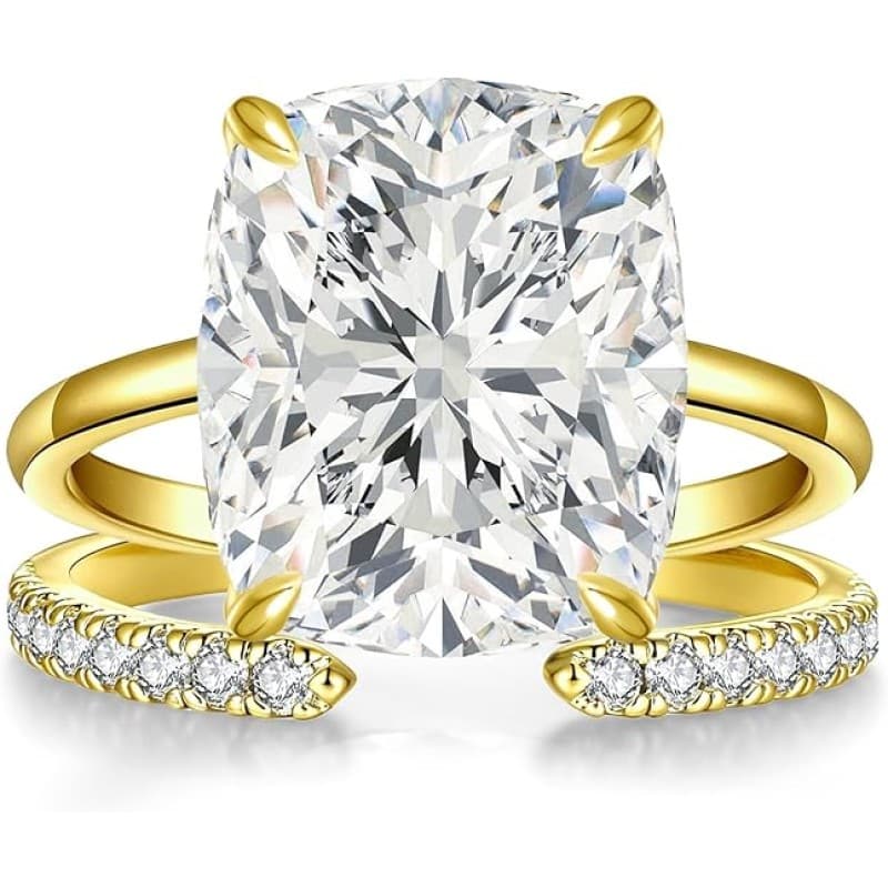 Cushion-Cut Crystal Ring Set